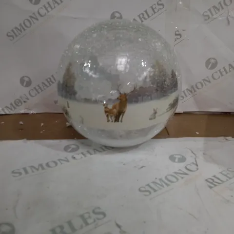 FESTIVE PRE-LIT SCENIC CRACKLE GLASS SPHERE