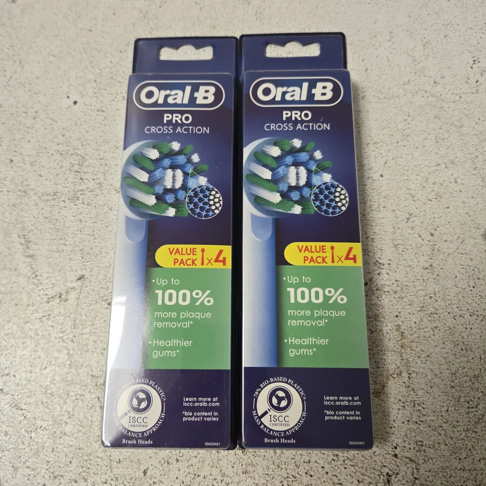 2 X ORAL-B PRO PRECISION CLEAN TOOTHBRUSH HEADS - 4 PACK 