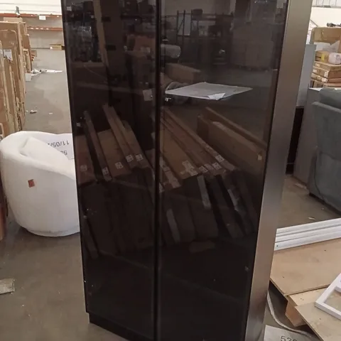 2-GLASS DOOR WARDROBE WITH LED LIGHTING - BLACK