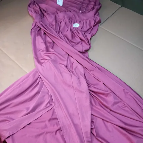 CHICHI PINK ONE SHOULDER DRAPE STYLE MAXI DRESS - SIZE 16
