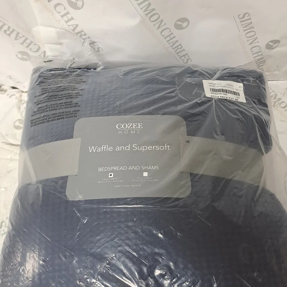 SUPERSOFT BY COZEE HOME WAFFLE KNIT FILLED BEDSPREAD - 250 X 260