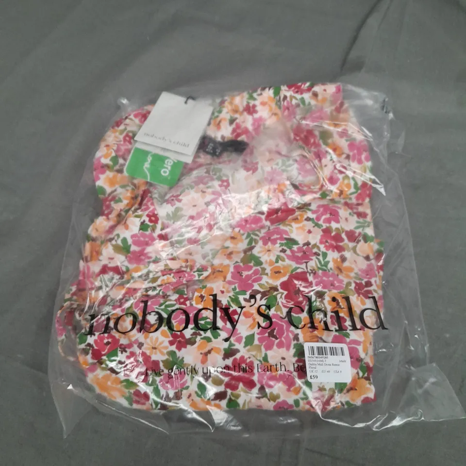 SEALED NOBODYS CHILD DAHLIA MIDI DRESS REECE FLORAL - UK 12 