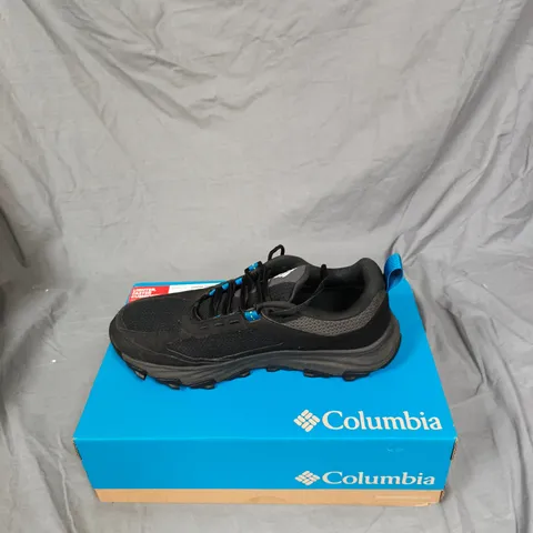 COLUMBIA HATANA MAX OUTDRY MEN'S HIKING SHOES – BLACK WITH BLUE ACCENTS (UK 9 / US 10)