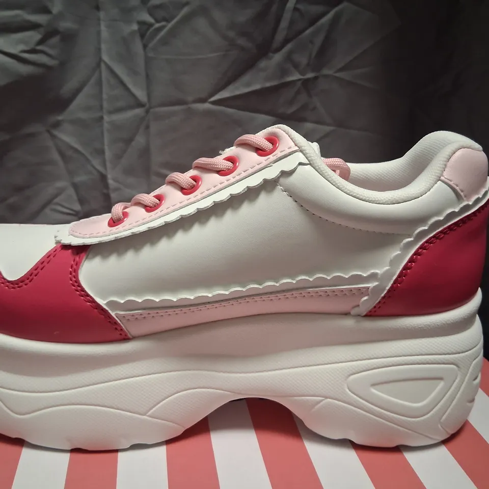 BRAND NEW BOXED KETNIPZ X KOI LOVEABLE ANTICS CHUNKY TRAINERS PINK SIZE 8