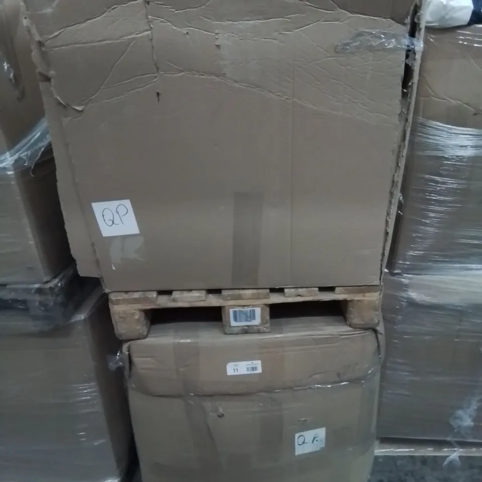 DOUBLE PALLET CONTAINING VARIOUS PILLOWS, DUVET AND BEDDING SOFT FURNISHINGS ETC.