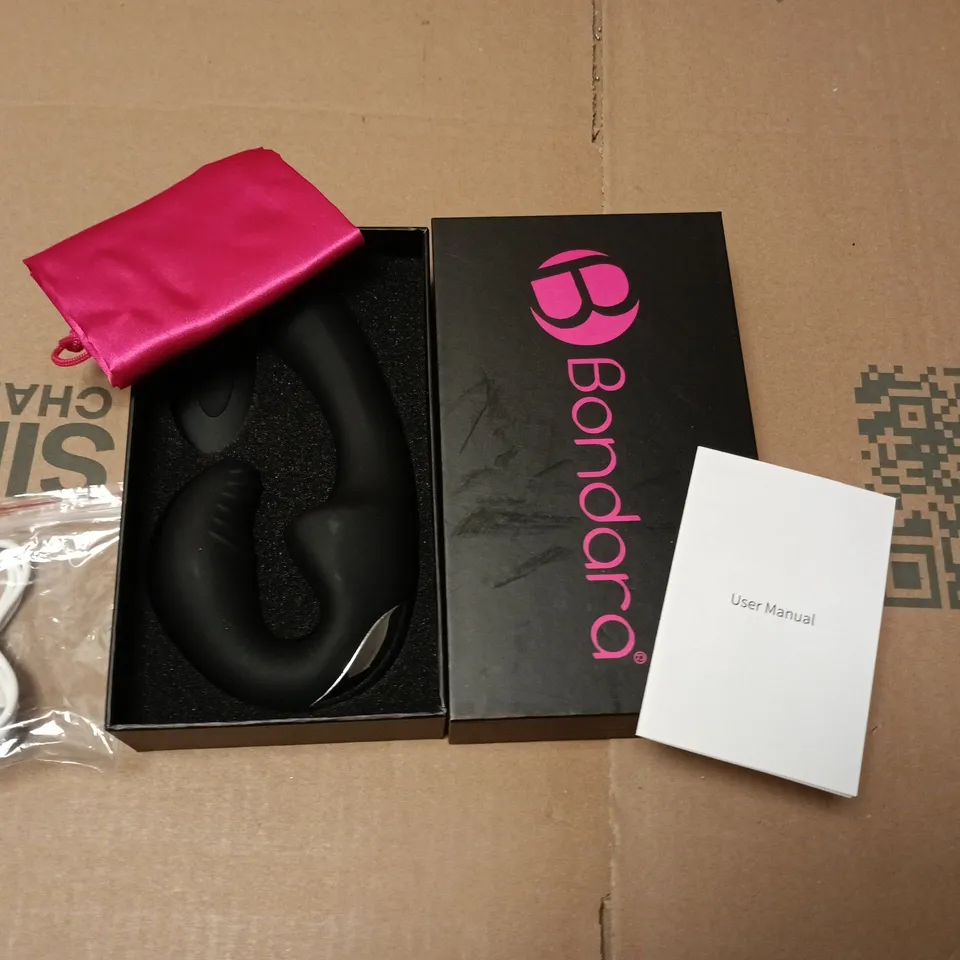 BOXED BONDARA SILICONE STIMULATOR AND MASSAGER - BLACK