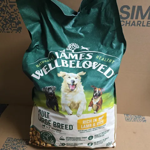 JAMES WELLBELOVED ADULT LARGE BREED DOG FOOD – LAMB & RICE, 10KG