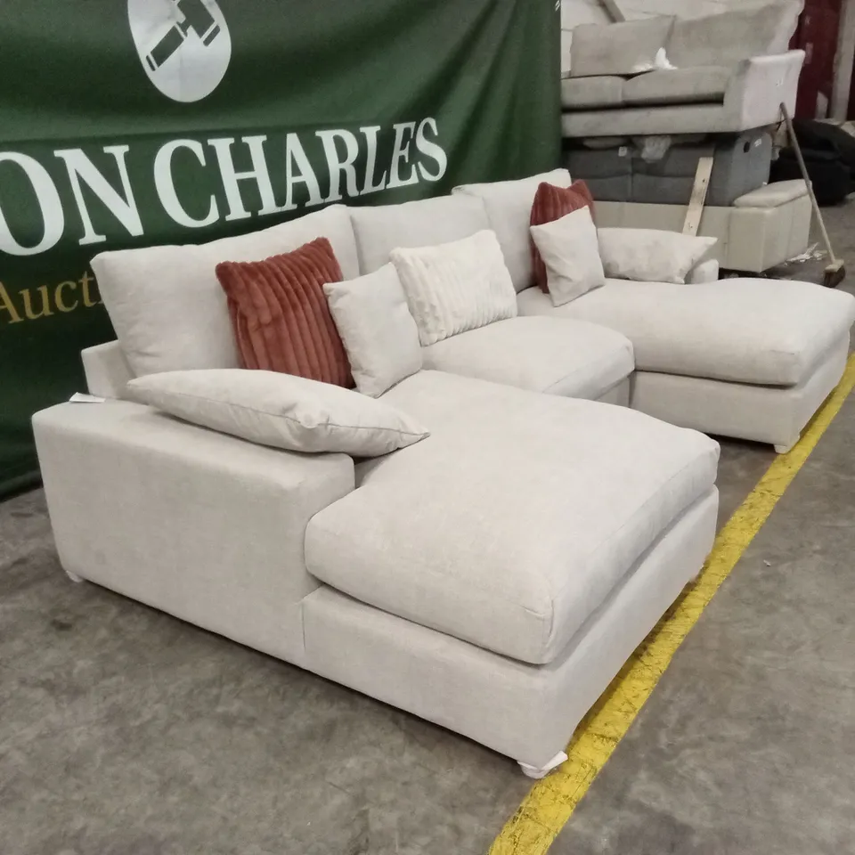 ASTON U-SHAPE FABRIC MODULAR SOFA - NATURAL RRP £2399