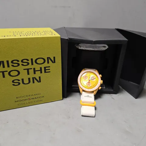 BOXED OMEGA X SWATCH MISSION TO THE SUN MOONSWATCH