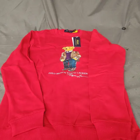 POLO BEAR RALPH LAUREN RED BEAR SWEATSHIRT – UK M