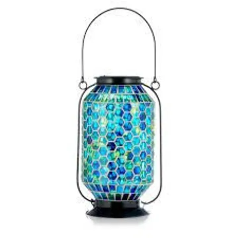 GARDEN REFLECTIONS COASTAL EDIT MOSAIC HONEYCOMB SOLAR LANTERN