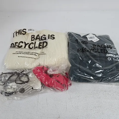 APPROXIMATELY 15 ASSORTED CLOTHING ITEMS IN VARIOUS SIZES, COLOURS & STYLES TO INCLUDE BIKINI BOTTOM, GRAPHIC HOODIE, KNIT BOMBER, ETC