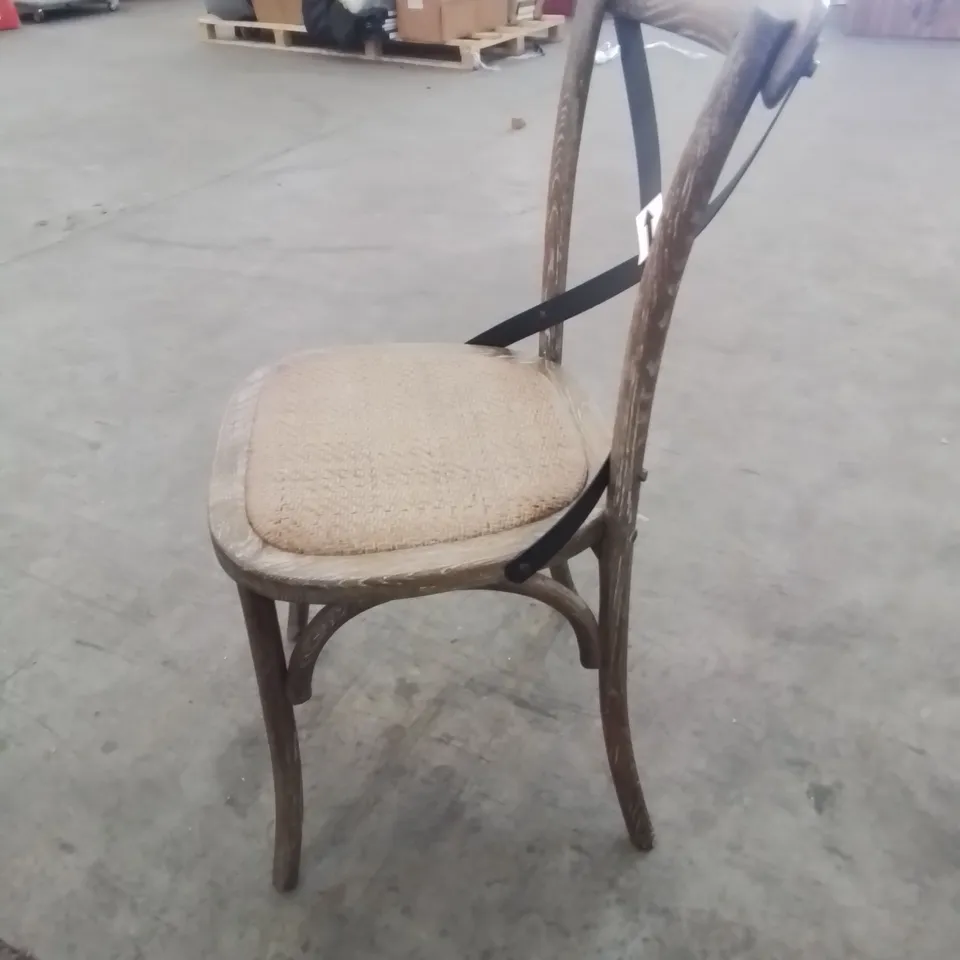 QUALITY DESIGNER MODERN METAL WRAP BACK WOODEN CHAIR