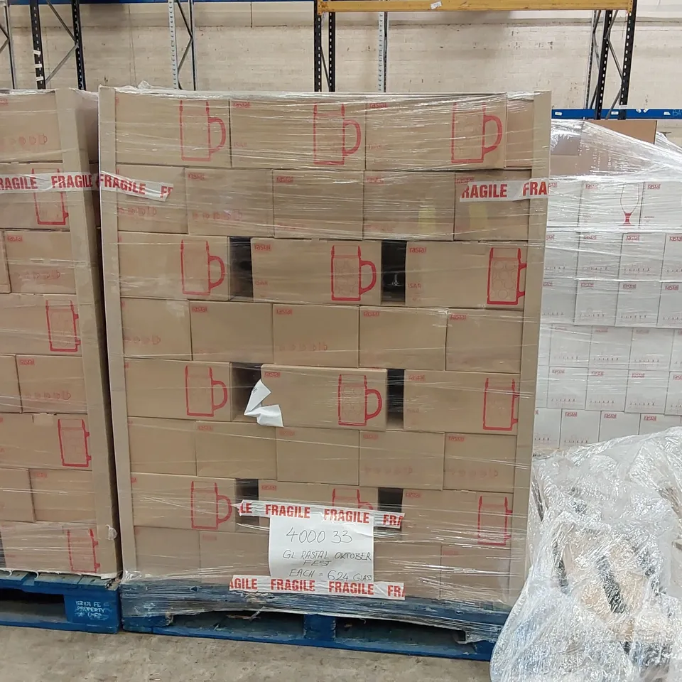 PALLET OF APPROXIMATELY 624 BRAND NEW BOXED BIER CO OKTOBER FEST 0.5L BEER GLASSES