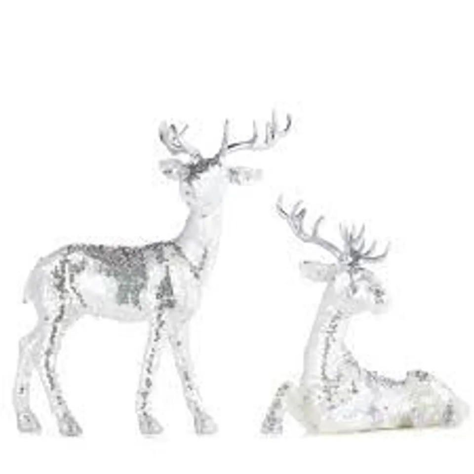 JULIEN MACDONALD SET OF 2 SEQUIN STAGS