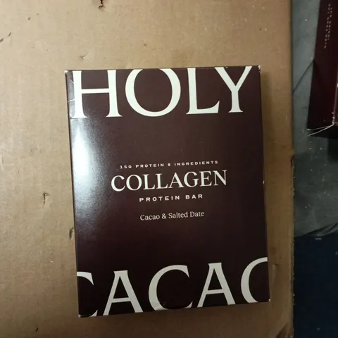 HOLY CACAO COLLAGEN PROTEIN BAR BOX OF 8 – CACAO & SALTED DATE (BOXED) 30 10 2026