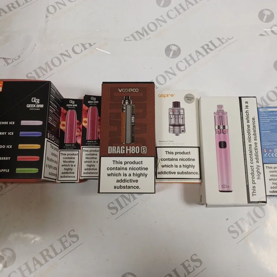 BOX OF APPROXIMATELY 70 ASSORTED E-CIGARETTES