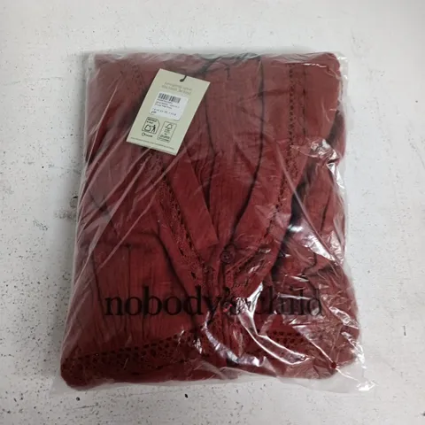 BAGGED NOBODYS CHILD WRENA MIDI DRESS IN BURNT SIENNA - UK 12