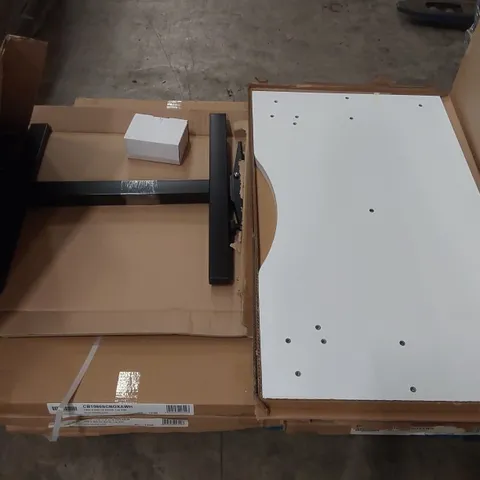 PALLET CONTAINING A LARGE ASSORTMENT OF BRAND NEW OFFICE FURNITURE PARTS TO INCLUDE: FLIP-TOP TABLE LEG SETS, BENCH TOPS ECT
