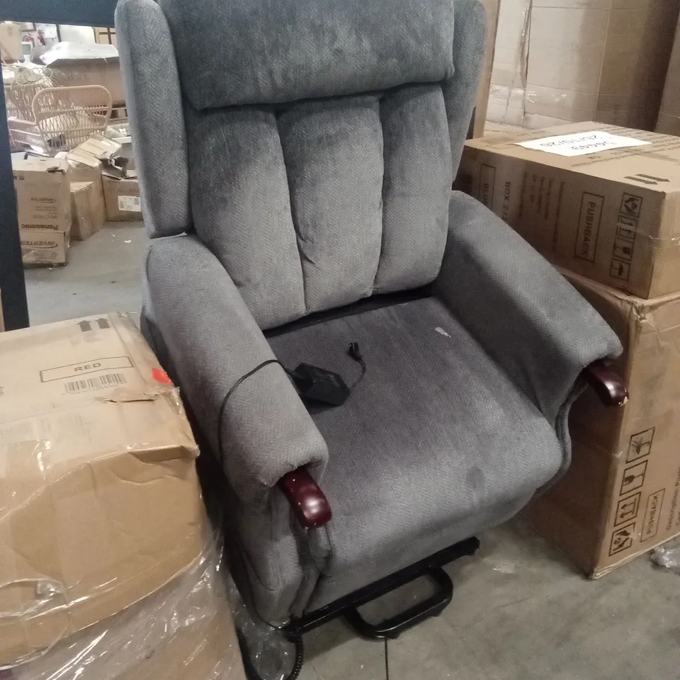 DESIGNER GREY FABRIC POWER RECLINER CHAIR 