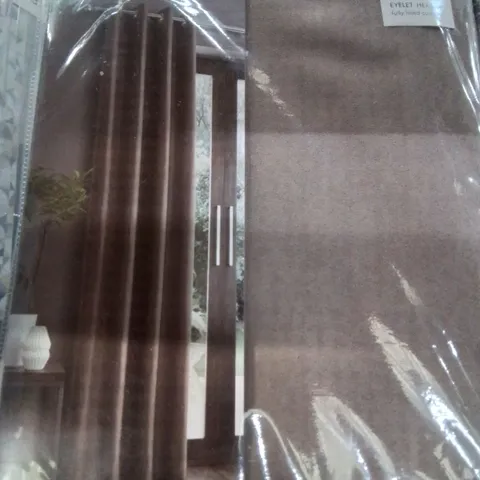 BAGGED FAUX SUADE FULLY LINED EYELET CURTAINS // 66 X 90" (1 ITEM)