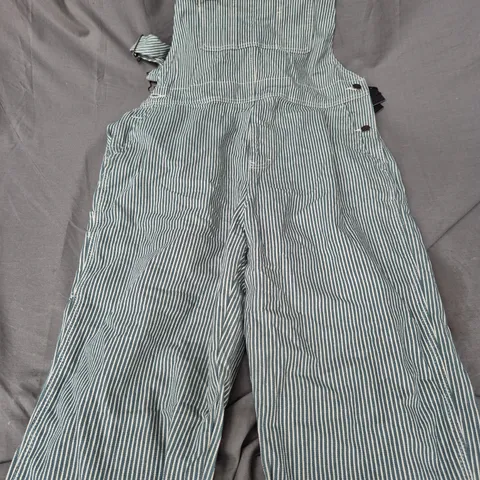 DICKIES CLASSIC HCKRY BIB OVERALLS IN GREEN/WHITE - XL