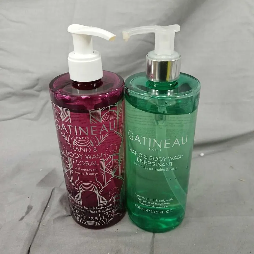 GATINEAU HAND & BODY WASH FLORAL & ENERGISANT – 400ML EACH (SET OF 2)