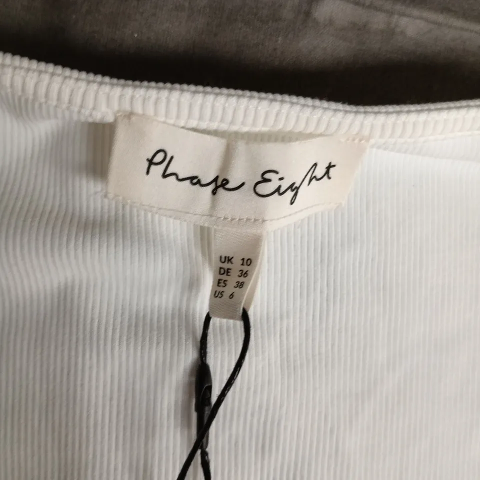 PHASE EIGHT SUTTON SLEEVELESS DRAPE RIB TOP – IVORY, UK 10