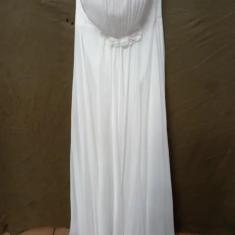 TIFFANYS PLEATED WEDDING DRESS IN WHITE - 14