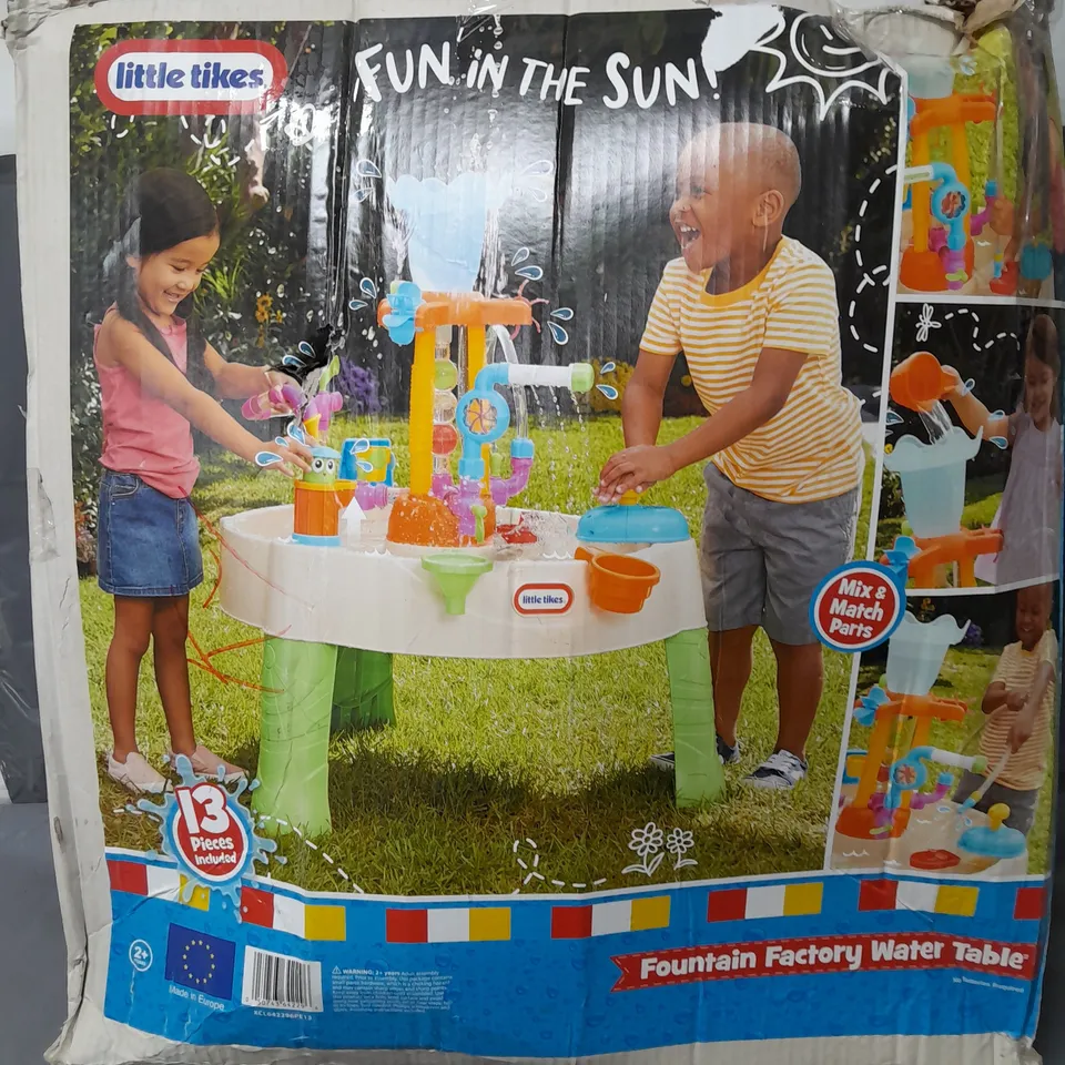 BOXED LITTLE TIKES FOUNTAIN FACTORY WATER TABLE RRP £70