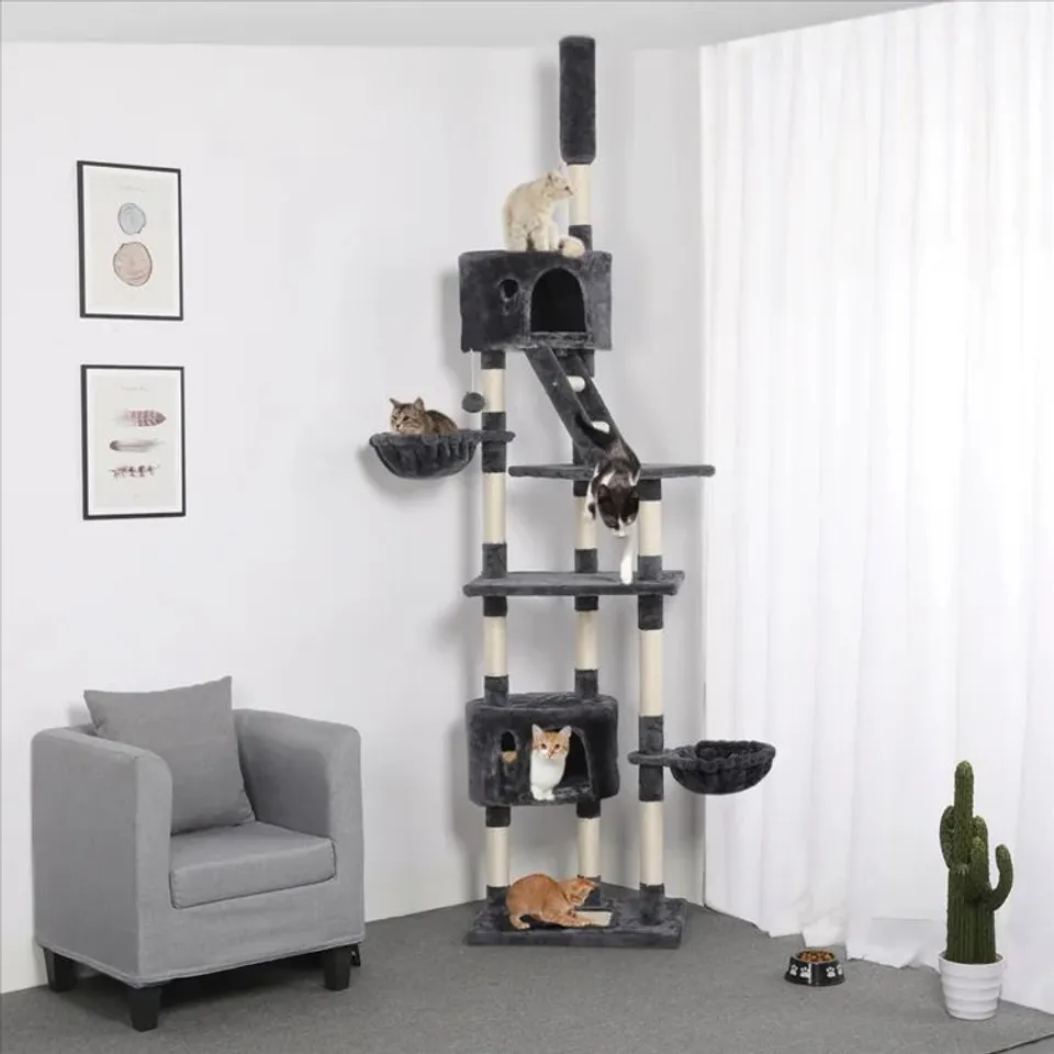 BOXED SAMIRA CAT TREE 255cm DARK GREY 