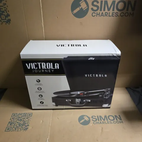 BOXED VICTROLA BLUETOOTH PORTABLE SUITCASE RECORD PLAYER WITH 3-SPEED TURNTABLE