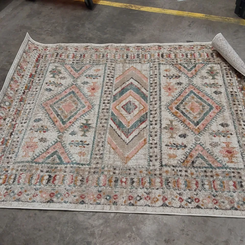 ELDON PALE PINK/TEAL RUG // 160 X 213CM