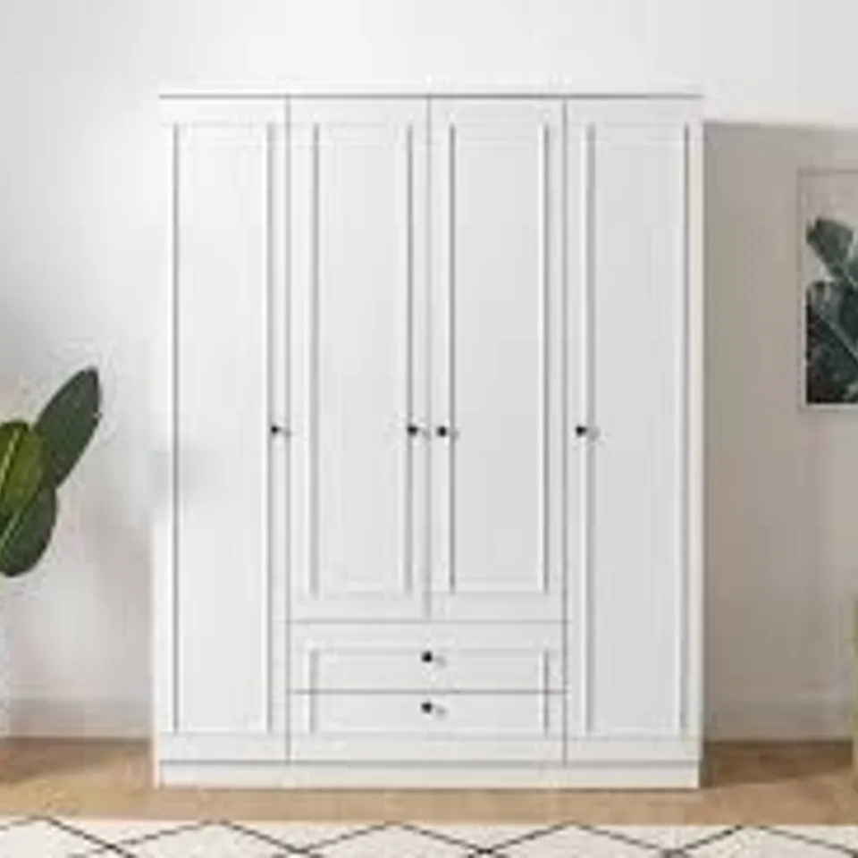 BRAND NEW BOXED VIVENSE LIA WARDROBE, 4-DOORS 2-DRAWERS (3 BOXES)