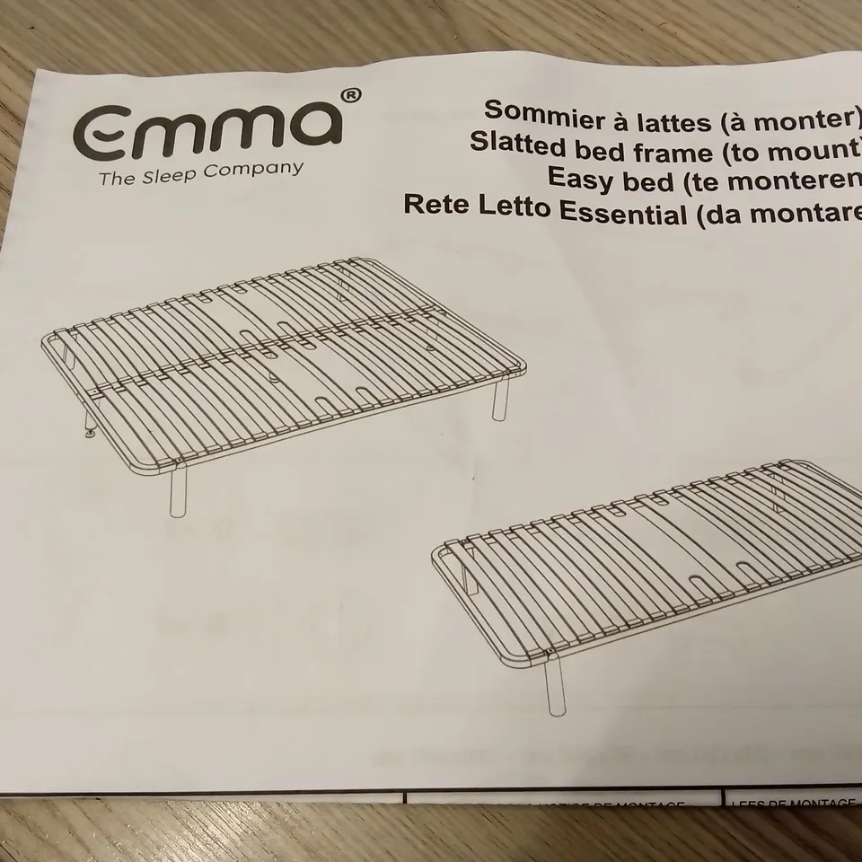 BRAND NEW BOXED EMMA SLATTED BED FRAME - 135 X 190 DOUBLE (1 BOX)