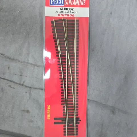 PECO STREAMLINE HO SCALE TRACKAGE SYSTEM - SLU8362 - #6 LEFT HAND TURNOUT