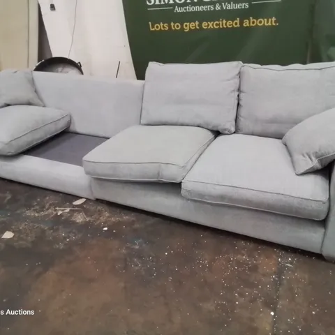 QUALITY BRITISH DESIGNER LOUNGE Co. LARGE FOUR SEATER SOFA GREY FABRIC
