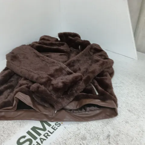 NINA LEONARD BROWN FUR COAT β WOMEN'S COAT