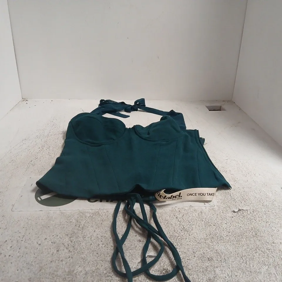 MARS THE LABEL WOMENS TEAL CORSET TOP – UK SIZE 12