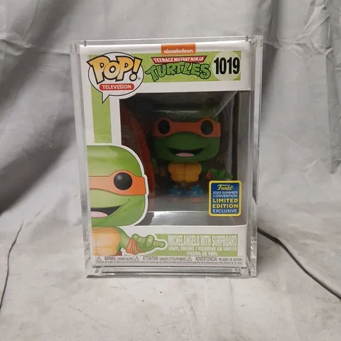 FUNKO POP! TMNT MICHELANGELO WITH SURFBOARD – BOXED, LIMITED EDITION EXCLUSIVE