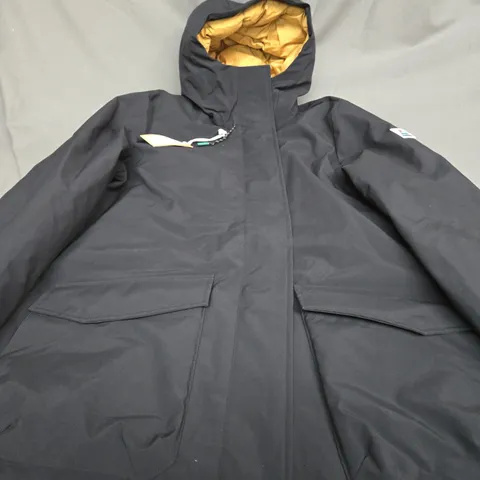 PASSENGER BLACK PADDED JACKET WITH HOOD - MEDIUM