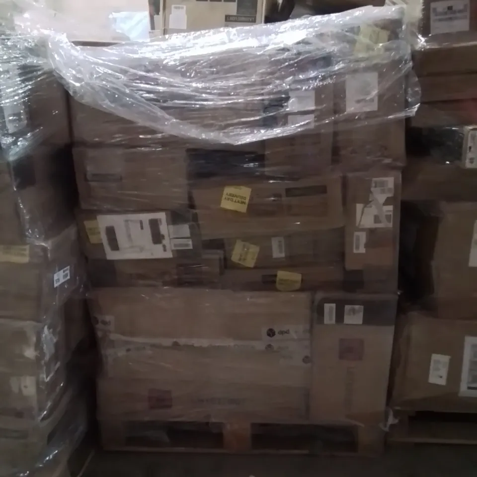 PALLET OF ASSORTED HOUSEHOLD GOODS AND PRODUCTS TO INCLUDE;WALL SHELF,BAR STOOL,CORNER BRACKET 