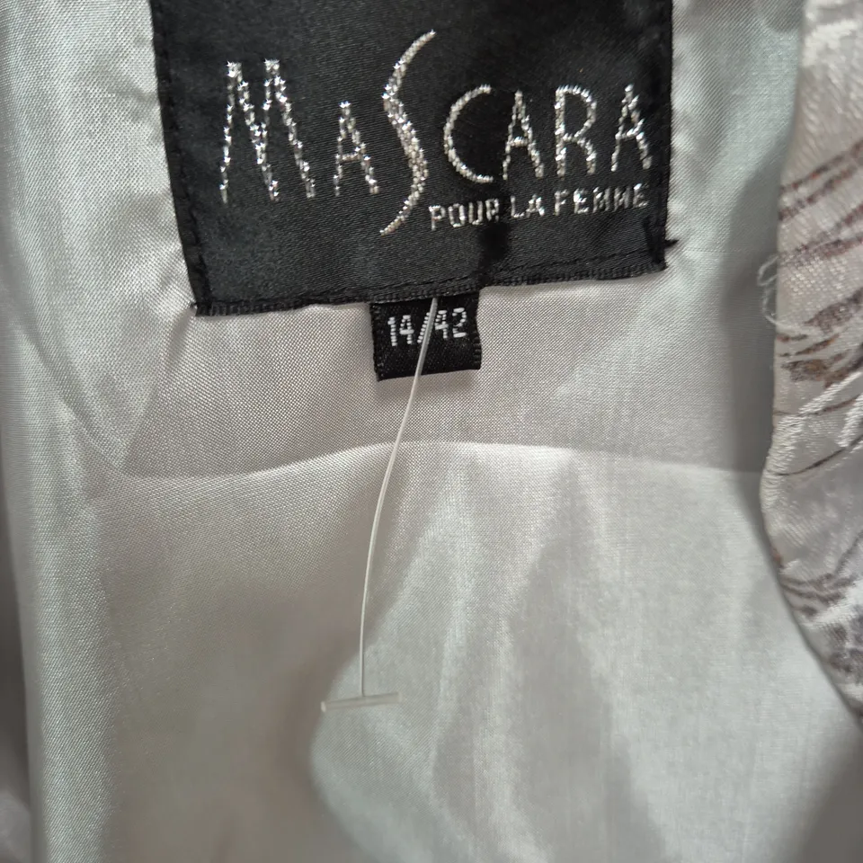 MASCARA POUR LA FEMME EVENING DRESS & JACKET, SIZE 14/42 (EU 42) – PALE GREY
