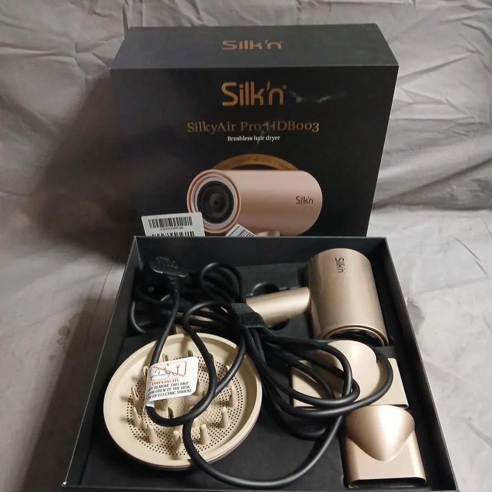 SILK'N SILKYAIR PRO HAIR DRYER – STONE, WITH ATTACHMENTS, BOXED