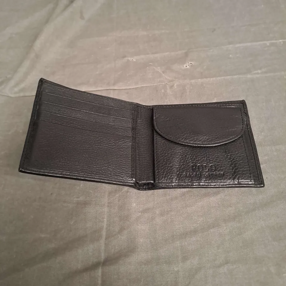 POLO RALPH LAUREN LEATHER WALLET IN BLACK