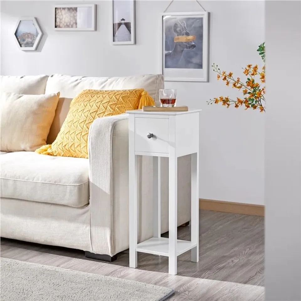 BOXED ADRIE MANUFACTURED WOOD BEDSIDE TABLE
