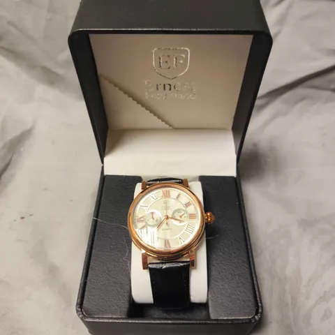 MENS ERNEST FERDINAND WATCH β FUNCTIONING SUB DIALS β LEATHER STRAP