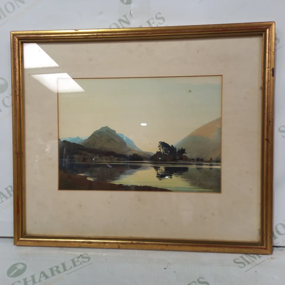 FRAMED WALL MOUNTABLE ARTWORK - AFTER SUNSET GRASMERE BY W. HEATON COOPER