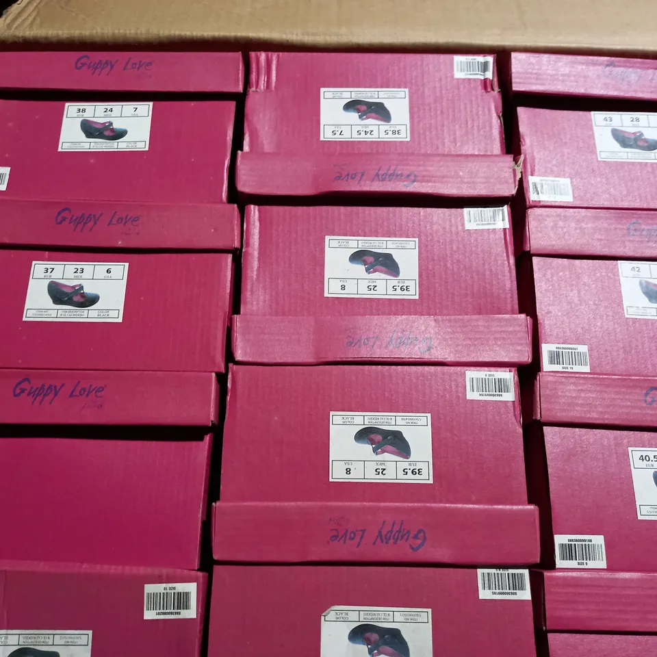 APPROXIMATELY 12 BOXED PAIRS OF GUPPY LOVE BY BLOWFISH WEDGE SHOES IN VARIOUS SIZES TO INCLUDE SIZE 39.5EU