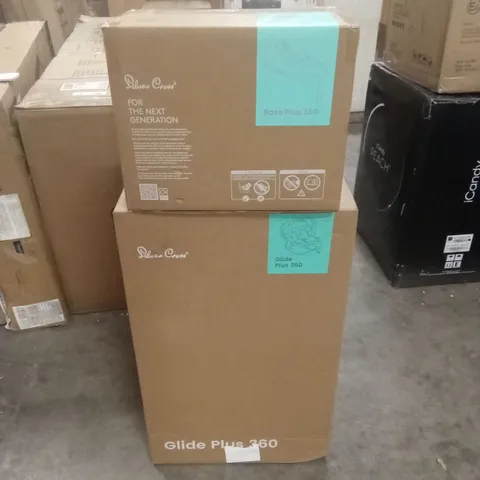 BOXED SILVER CROSS GLIDE PLUS CAR SEAT AND I-SIZE BASE (2 BOXES)